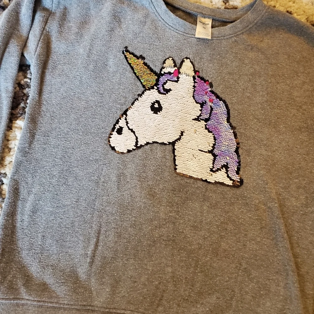 Girls Osh Kosh Unicorn Sequin Sweater
